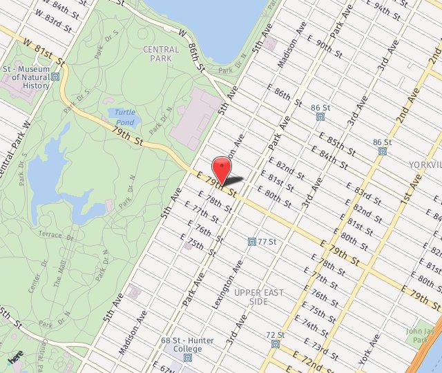 Location Map: 50 East 79th Street New York, NY 10075